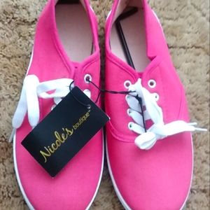 Nicole's Boutique SZ 8/9 BRT PINK Canvas Shoes